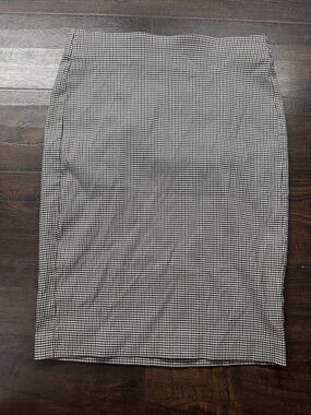Elle Black and White Gingham Pencil Skirt b46